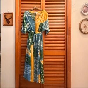 Wray NYC silk market dress XL / oversized summer dress with dolman sleeves
